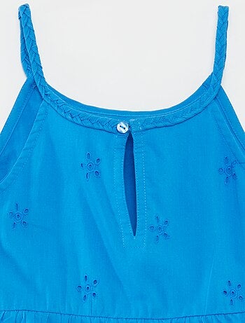 Vestido liso con tirantes trenzados
