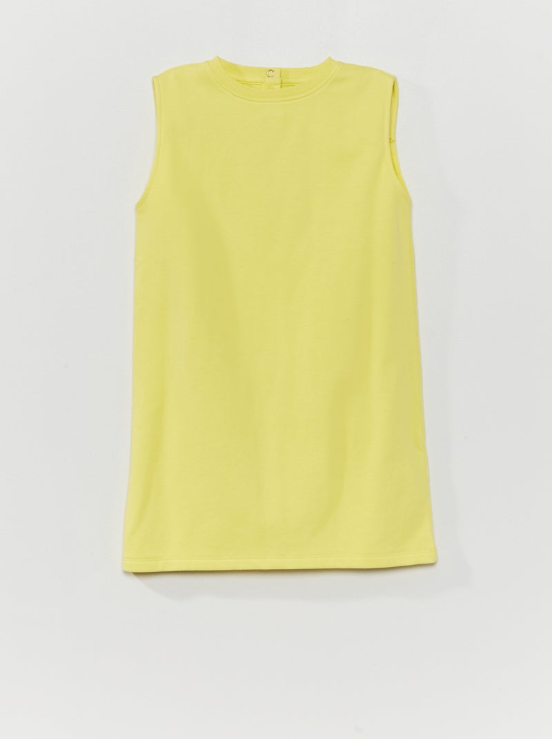 Vestido liso de algodón orgánico amarillo - Kiabi