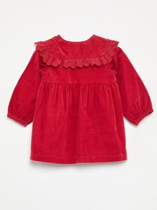 Vestido liso de pana con cuello fantasía - Kiabi Vestido liso de pana con cuello fantasía - Kiabi