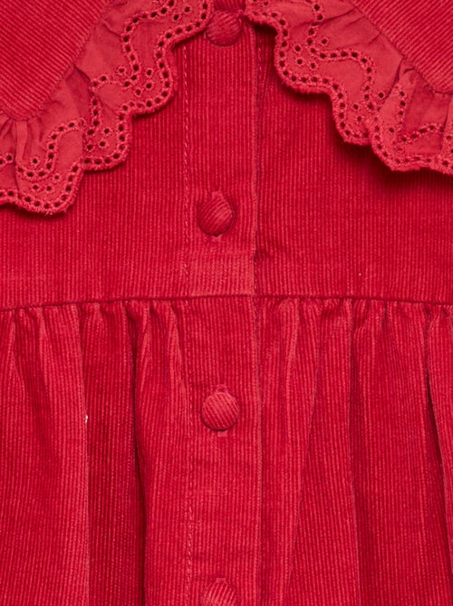 Vestido liso de pana con cuello fantasía - Kiabi Vestido liso de pana con cuello fantasía - Kiabi