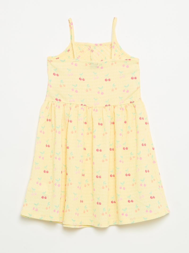 Vestido liso de tirantes finos Amarillo - Kiabi