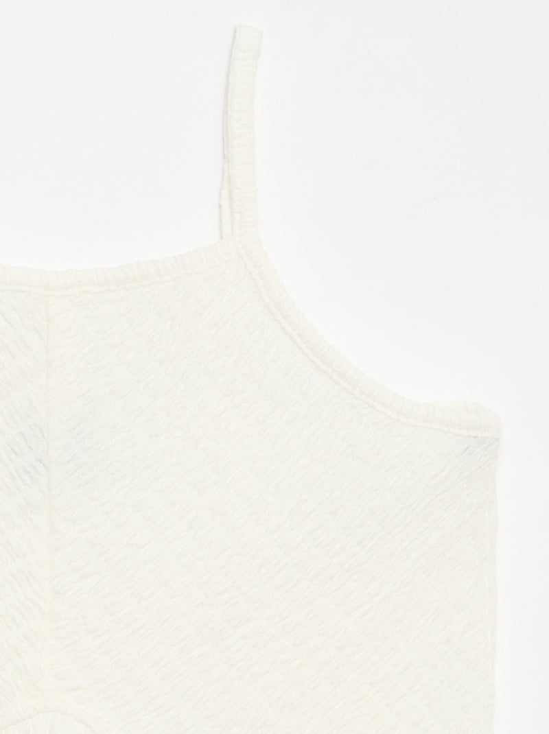 Vestido liso de tirantes finos Blanco - Kiabi