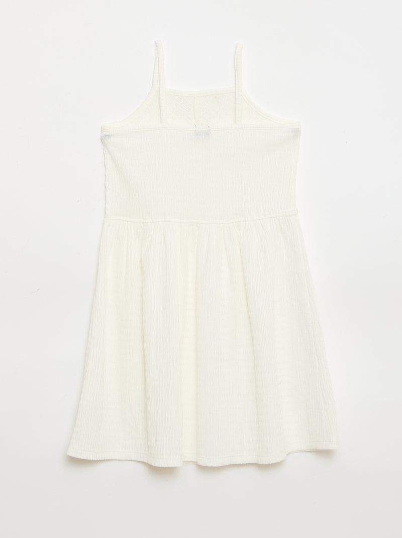 Vestido liso de tirantes finos Blanco - Kiabi