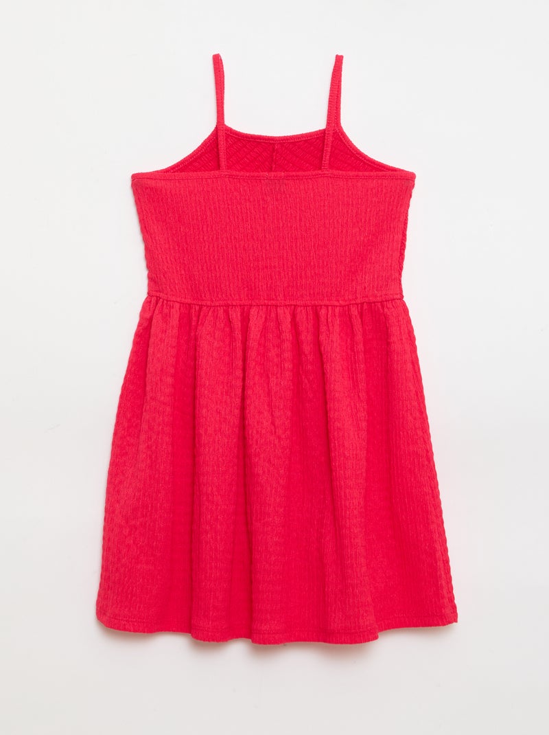 Vestido liso de tirantes finos Rosa - Kiabi