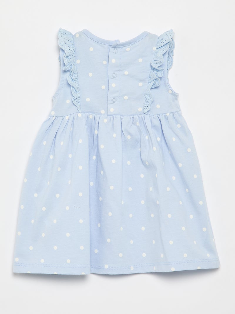 Vestido liso 'Disney' sin mangas con volante en el canesú Azul - Kiabi