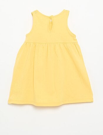 Vestido liso sin mangas con lazo de fantasía