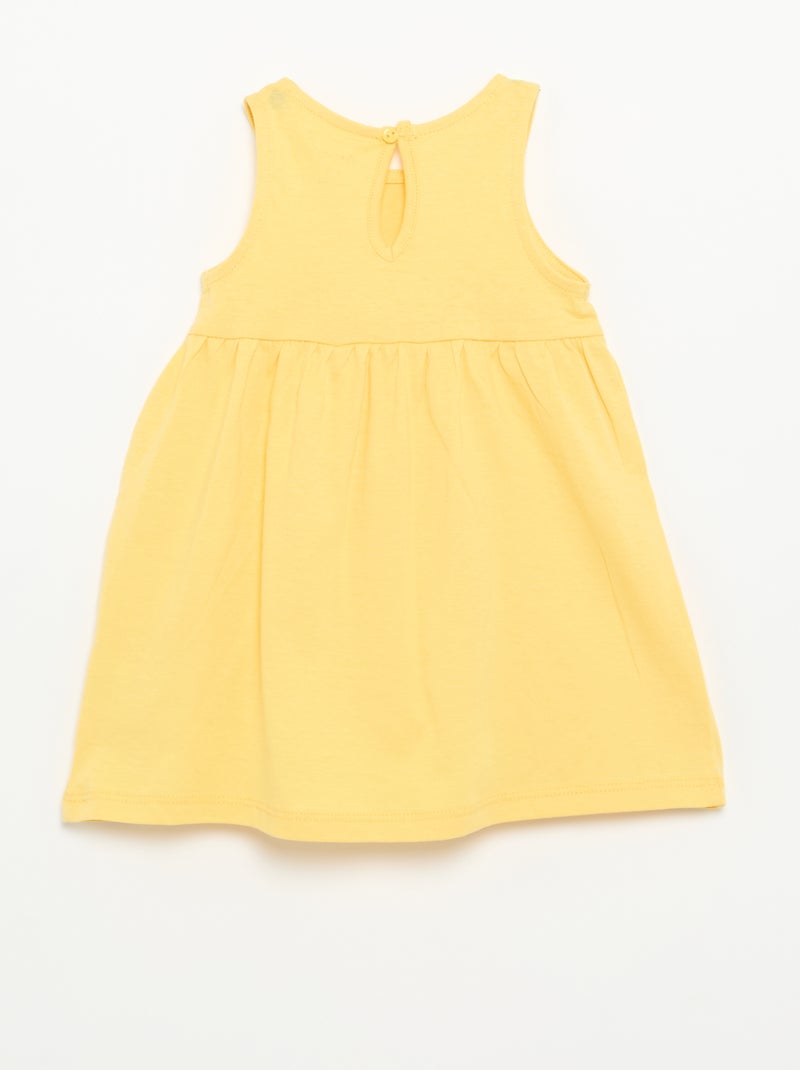 Vestido liso sin mangas con lazo de fantasía Amarillo - Kiabi