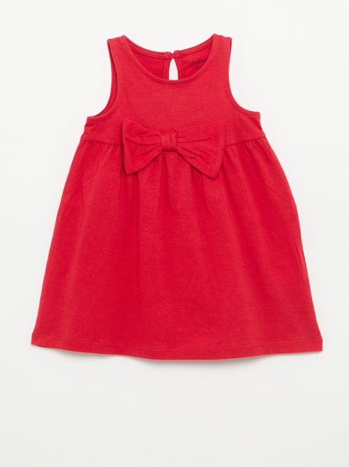 Vestido liso sin mangas con lazo de fantasía - Kiabi