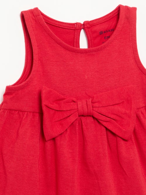 Vestido liso sin mangas con lazo de fantasía - Kiabi