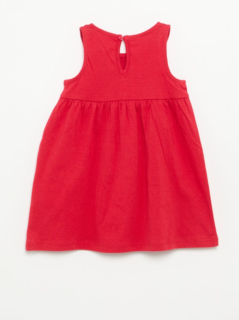 Vestido liso sin mangas con lazo de fantasía Rojo - Kiabi