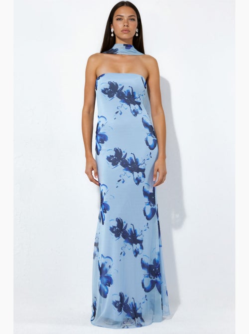 Vestido maxi ajustado con flores y sin tirantes hiccup - Kiabi Vestido maxi ajustado con flores y sin tirantes hiccup - Kiabi