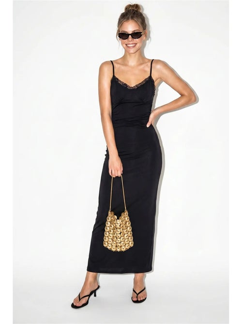 Vestido maxi ajustado de encaje lucci - Kiabi
