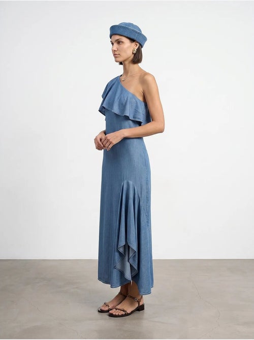 Vestido maxi asimétrico de una manga dilvin - Kiabi Vestido maxi asimétrico de una manga dilvin - Kiabi