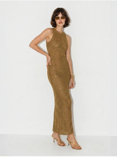 Vestido maxi bodycon sin mangas de viscosa texturizada lucci - Kiabi Vestido maxi bodycon sin mangas de viscosa texturizada lucci - Kiabi