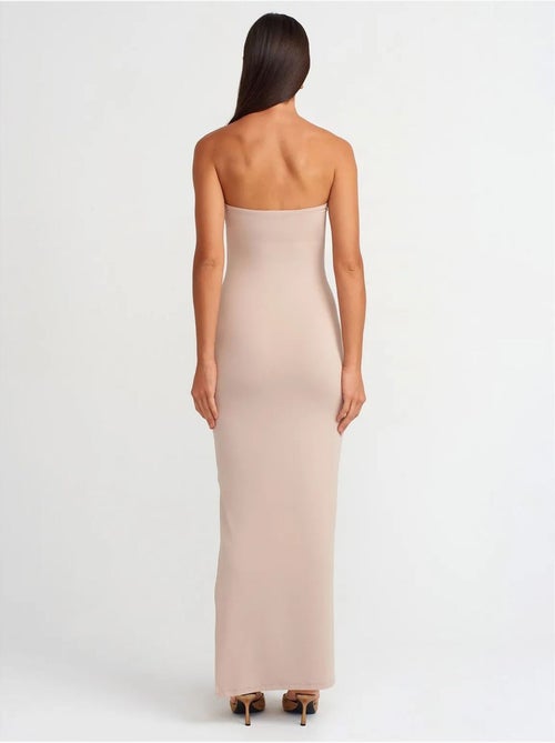 Vestido maxi bodycon sin tirantes con abertura dilvin - Kiabi Vestido maxi bodycon sin tirantes con abertura dilvin - Kiabi