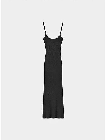 Vestido maxi ceñido de canalé dilvin