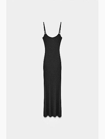 Vestido maxi ceñido de canalé dilvin
