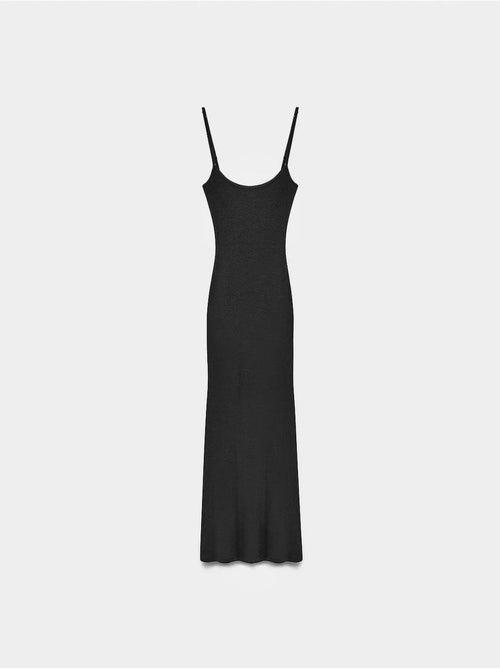 Vestido maxi ceñido de canalé dilvin - Kiabi
