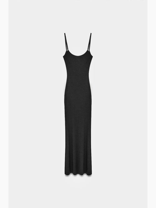 Vestido maxi ceñido de canalé dilvin - Kiabi