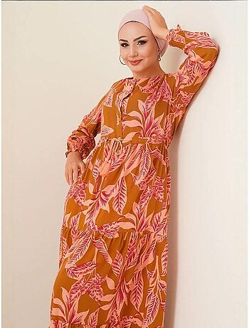 Vestido maxi de crepé de viscosa floral bdart