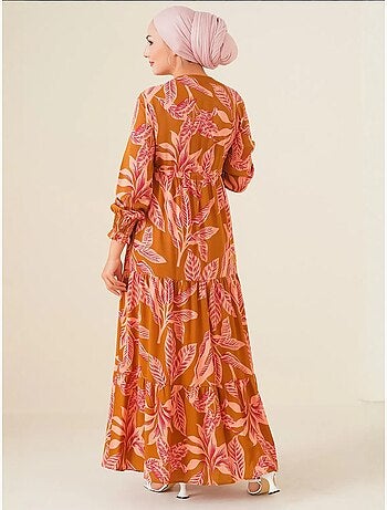 Vestido maxi de crepé de viscosa floral bdart