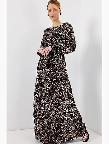 Vestido maxi de crepé de viscosa floral bdart