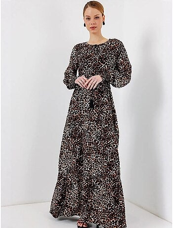 Vestido maxi de crepé de viscosa floral bdart