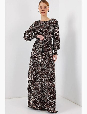 Vestido maxi de crepé de viscosa floral bdart