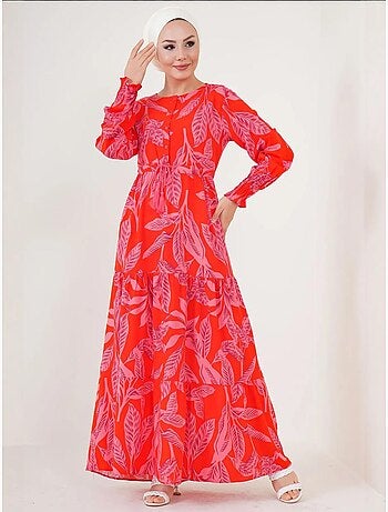 Vestido maxi de crepé de viscosa floral bdart