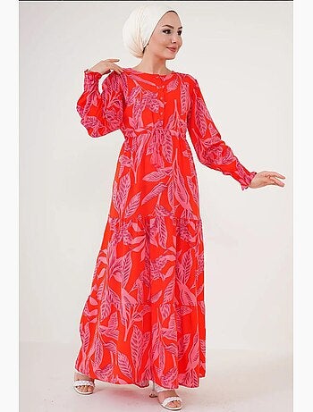 Vestido maxi de crepé de viscosa floral bdart