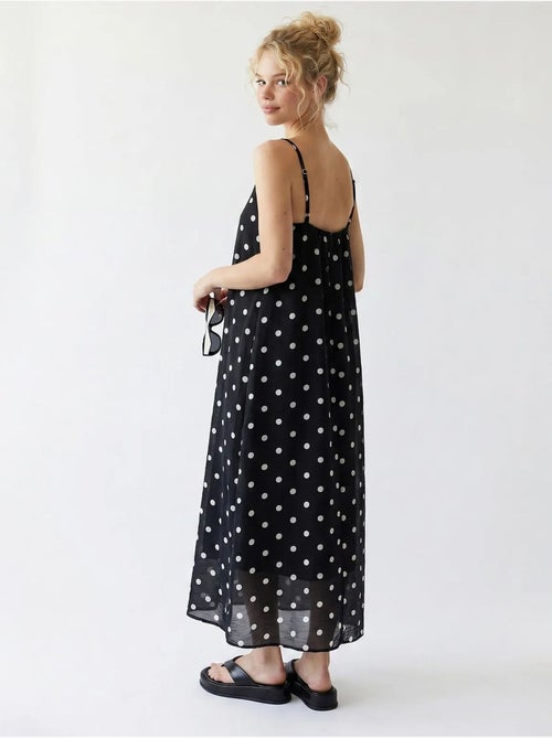 Vestido maxi de línea a con lunares mixray - Kiabi Vestido maxi de línea a con lunares mixray - Kiabi