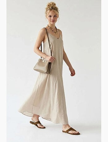 Vestido maxi de línea a sin mangas mixray