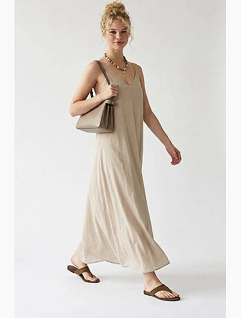 Vestido maxi de línea a sin mangas mixray