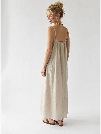 Vestido maxi de línea a sin mangas mixray