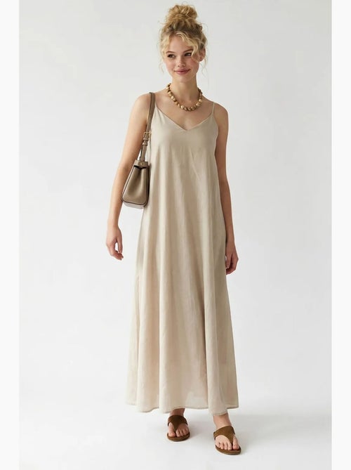 Vestido maxi de línea a sin mangas mixray - Kiabi