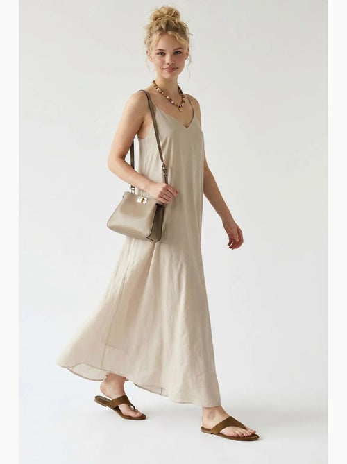 Vestido maxi de línea a sin mangas mixray - Kiabi