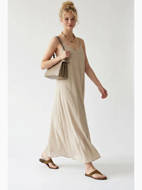 Vestido maxi de línea a sin mangas mixray - Kiabi