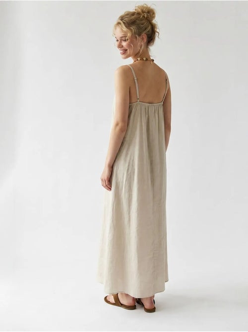 Vestido maxi de línea a sin mangas mixray - Kiabi