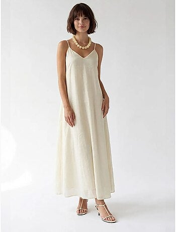 Vestido maxi de línea a sin mangas mixray