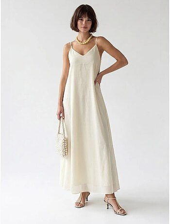 Vestido maxi de línea a sin mangas mixray