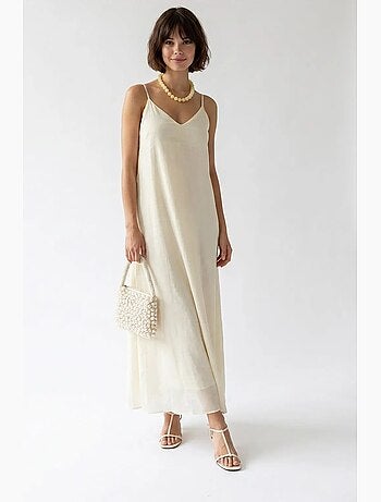 Vestido maxi de línea a sin mangas mixray
