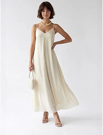 Vestido maxi de línea a sin mangas mixray