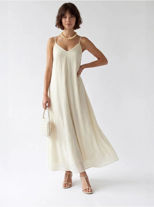 Vestido maxi de línea a sin mangas mixray - Kiabi