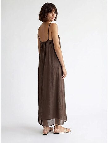 Vestido maxi de línea a sin mangas mixray