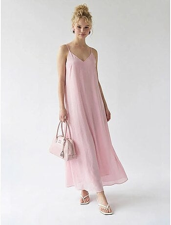 Vestido maxi de línea a sin mangas mixray