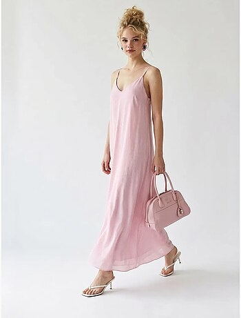 Vestido maxi de línea a sin mangas mixray