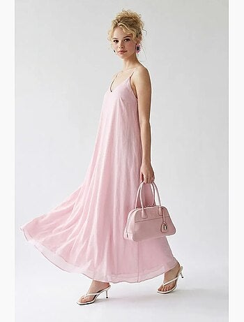 Vestido maxi de línea a sin mangas mixray