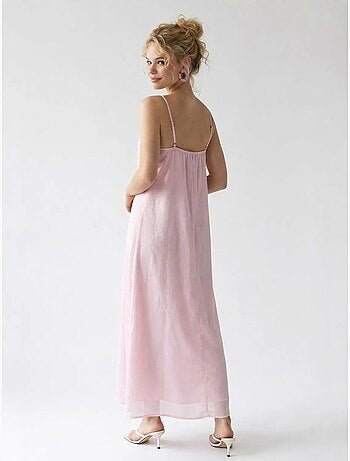 Vestido maxi de línea a sin mangas mixray