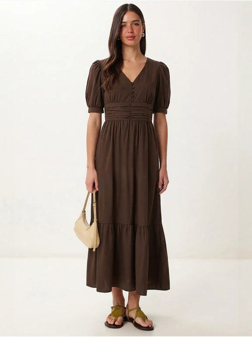 Vestido maxi de popelina de mezcla de algodón para mujer istanbul - Kiabi Vestido maxi de popelina de mezcla de algodón para mujer istanbul - Kiabi