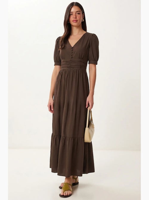 Vestido maxi de popelina de mezcla de algodón para mujer istanbul - Kiabi Vestido maxi de popelina de mezcla de algodón para mujer istanbul - Kiabi